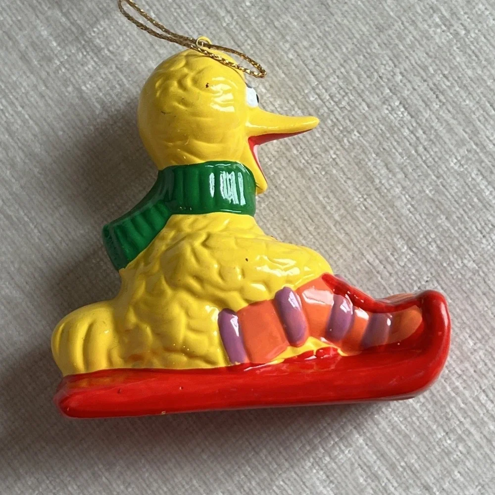 Vtg Big Bird Ornament Muppets Seasame Street‎ Ceramic Christmas 3x3 Jim Henson